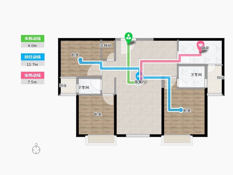 云南省-曲靖市-金色尚居-93.61-户型库-动静线