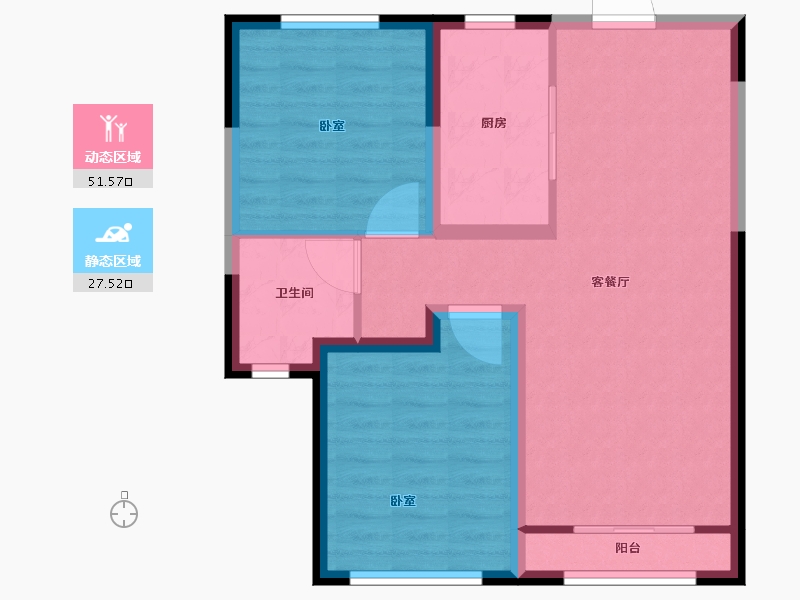 河北省-保定市-学府澜湾-70.99-户型库-动静分区