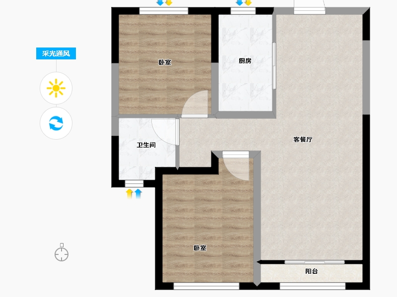 河北省-保定市-学府澜湾-70.99-户型库-采光通风