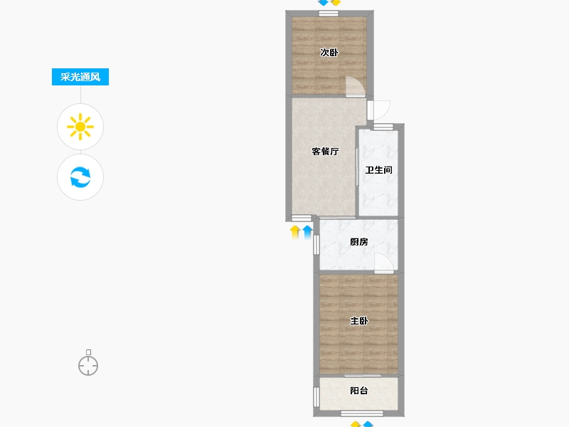 上海-上海市-静安新城-52.22-户型库-采光通风