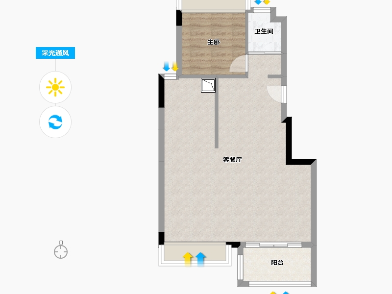 四川省-成都市-华侨城碧桂园莫奈的湖-62.18-户型库-采光通风