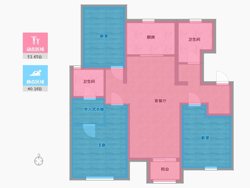 河北省-沧州市-润森紫御府-82.30-户型库-动静分区