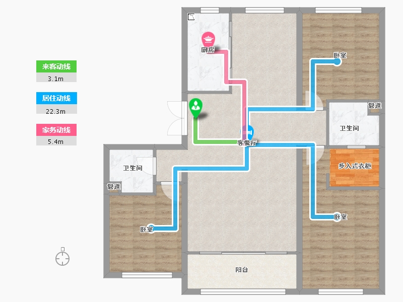 山西省-大同市-碧水云天·御河苑-113.05-户型库-动静线