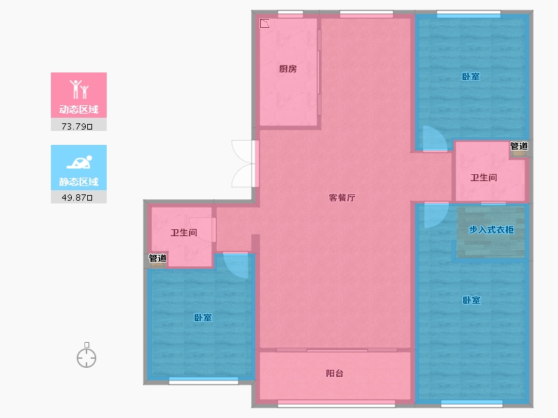 山西省-大同市-碧水云天·御河苑-113.05-户型库-动静分区