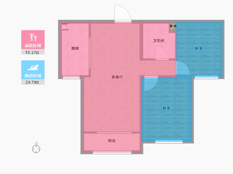 山西省-大同市-碧水云天·御河苑-77.20-户型库-动静分区