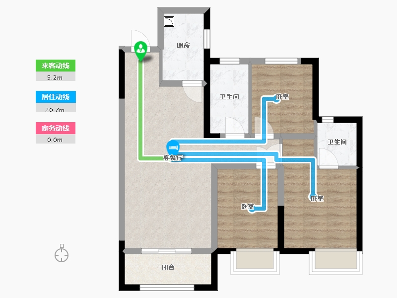 河北省-沧州市-保利花园-72.24-户型库-动静线