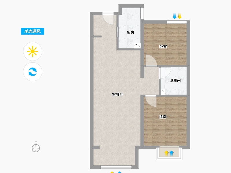 山西省-太原市-太原富力城-72.00-户型库-采光通风