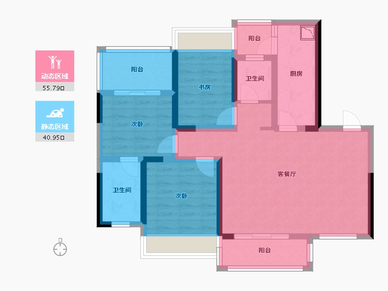 四川省-成都市-逸山公馆-84.68-户型库-动静分区