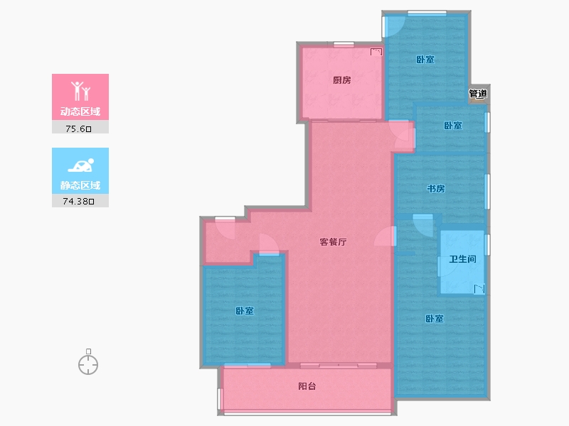 山西省-太原市-阳曲·万科金域蓝湾-136.00-户型库-动静分区