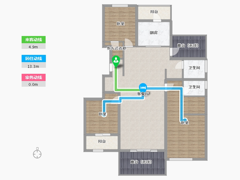 山西省-太原市-怡和天润园-134.63-户型库-动静线