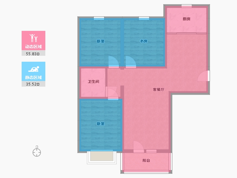 山西省-太原市-中格云景里-81.11-户型库-动静分区