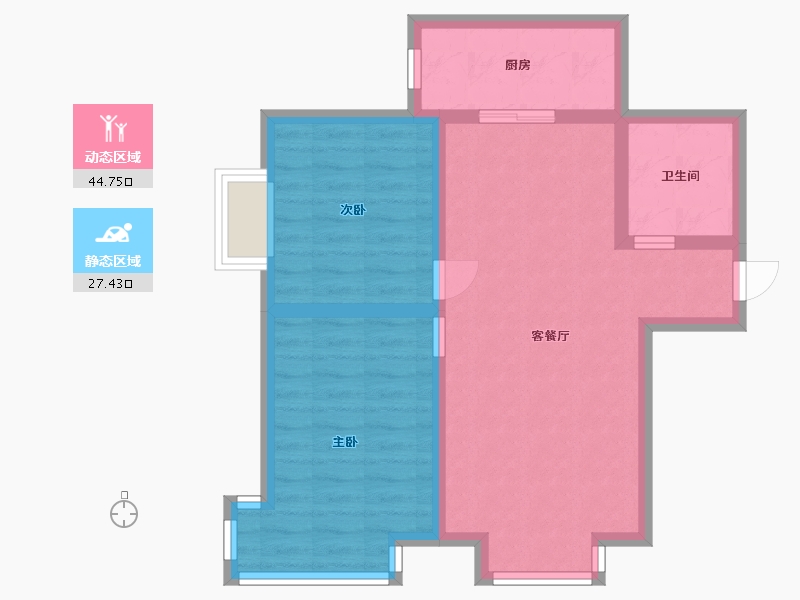 河北省-廊坊市-卢浮盛典-64.00-户型库-动静分区