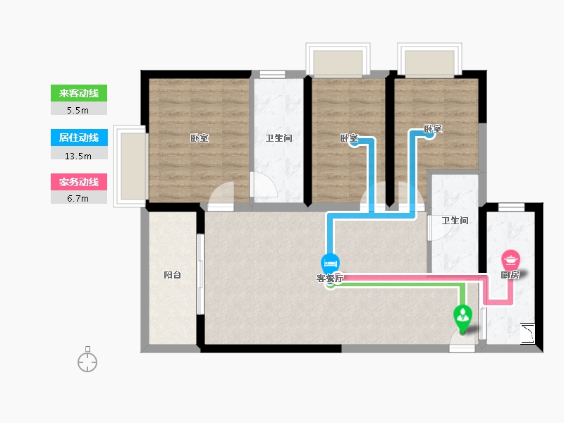 云南省-昆明市-恒泰理想城-82.45-户型库-动静线