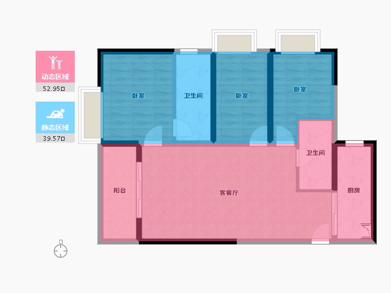 云南省-昆明市-恒泰理想城-82.45-户型库-动静分区