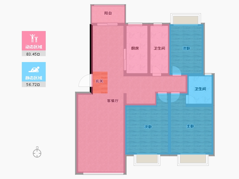 云南省-曲靖市-博泰御景阳光-125.79-户型库-动静分区