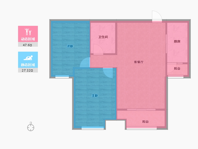 山西省-太原市-竞杰·常青藤-68.42-户型库-动静分区