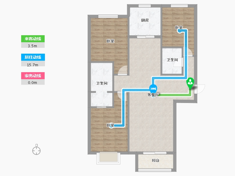 山西省-太原市-竞杰·常青藤-95.77-户型库-动静线