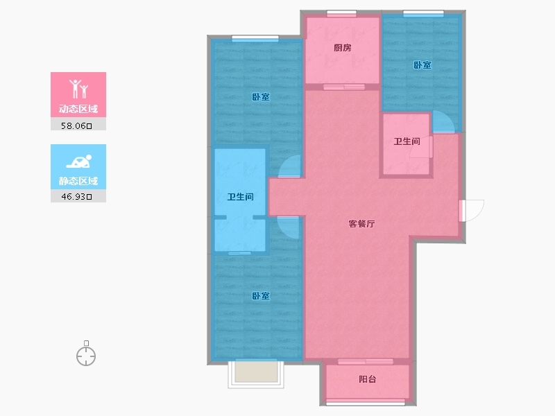 山西省-太原市-竞杰·常青藤-95.77-户型库-动静分区