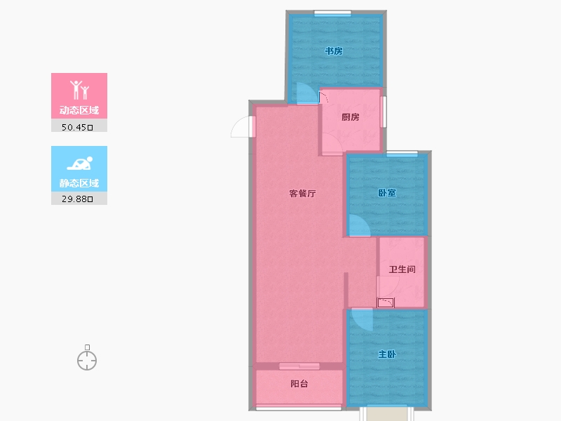 山西省-太原市-如意小区-71.57-户型库-动静分区