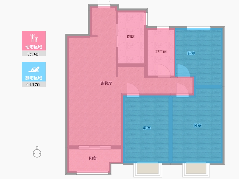 山西省-太原市-融创外滩公馆二期-93.00-户型库-动静分区