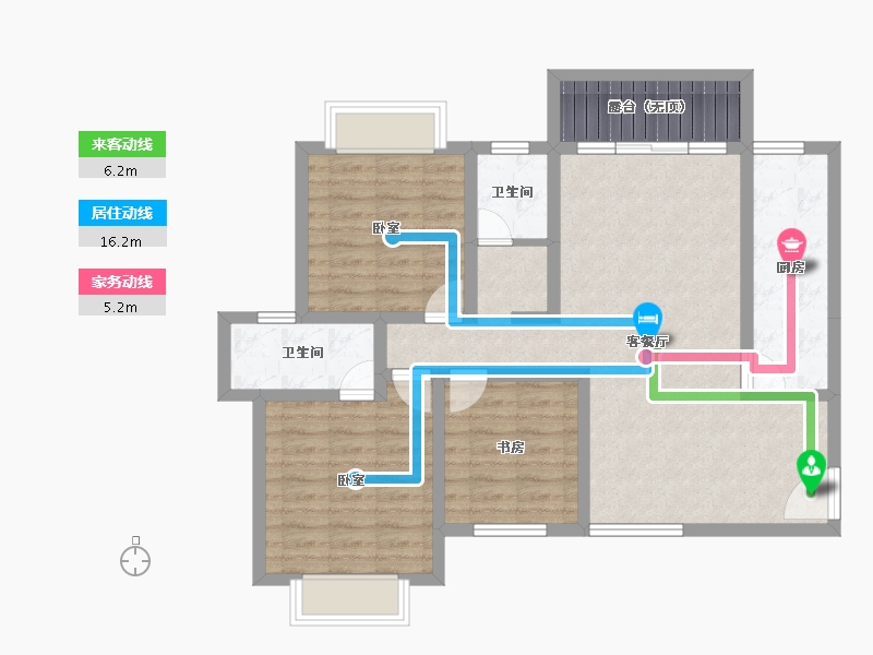 云南省-昆明市-广电苑和园-88.94-户型库-动静线