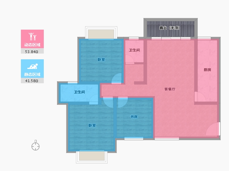 云南省-昆明市-广电苑和园-88.94-户型库-动静分区