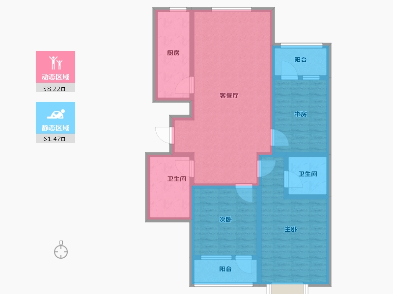 山西省-临汾市-商业花园-106.24-户型库-动静分区