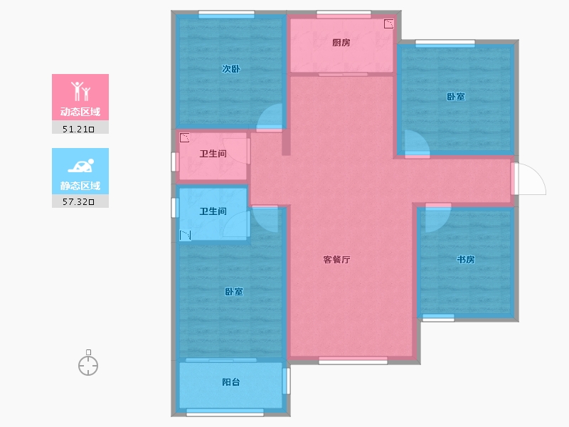 山西省-临汾市-洪洞城市领袖-96.39-户型库-动静分区