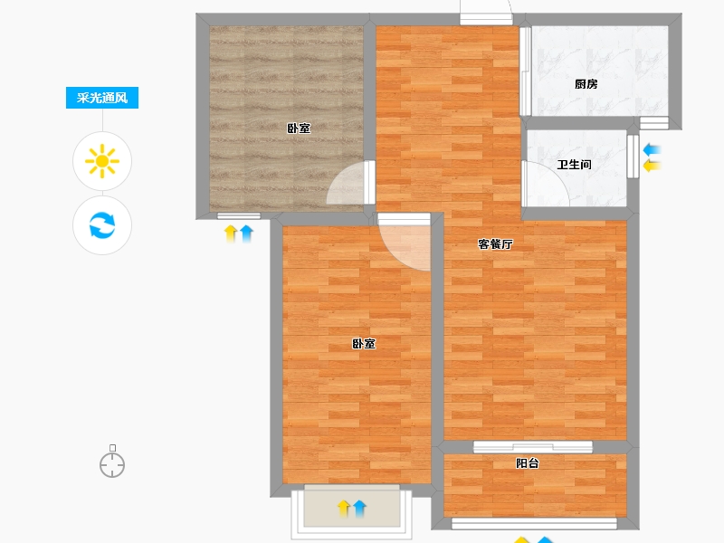 河北省-邢台市-三峰万和国际-67.60-户型库-采光通风