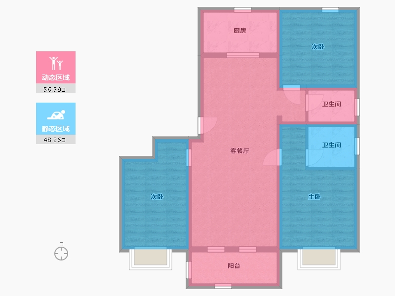 河北省-石家庄市-昌泰·玖筑翰府-93.20-户型库-动静分区