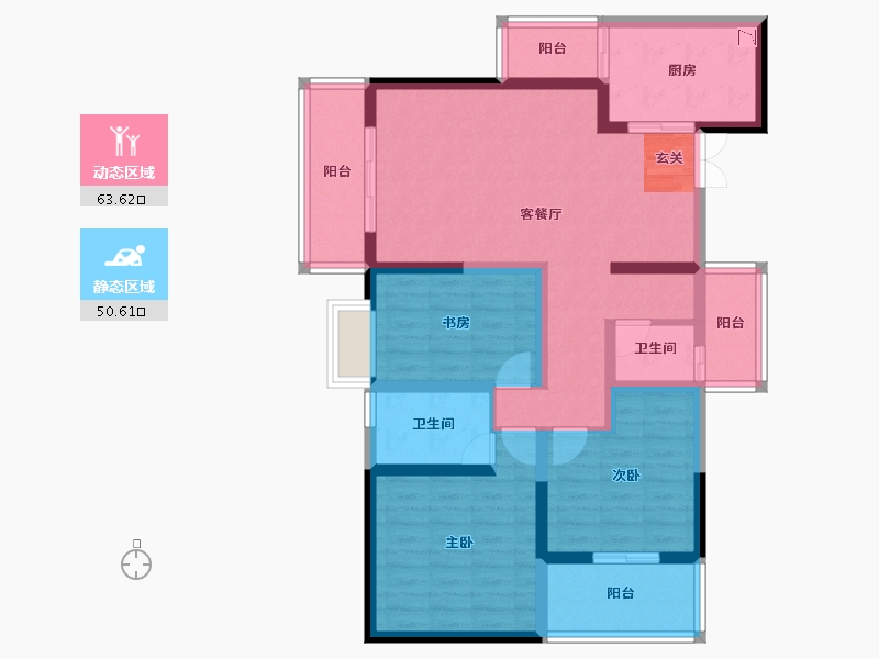 云南省-昆明市-融城优郡-100.26-户型库-动静分区