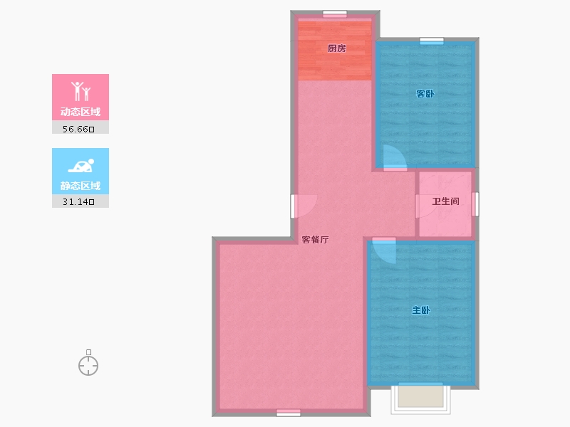 内蒙古自治区-包头市-东河世纪城-79.35-户型库-动静分区