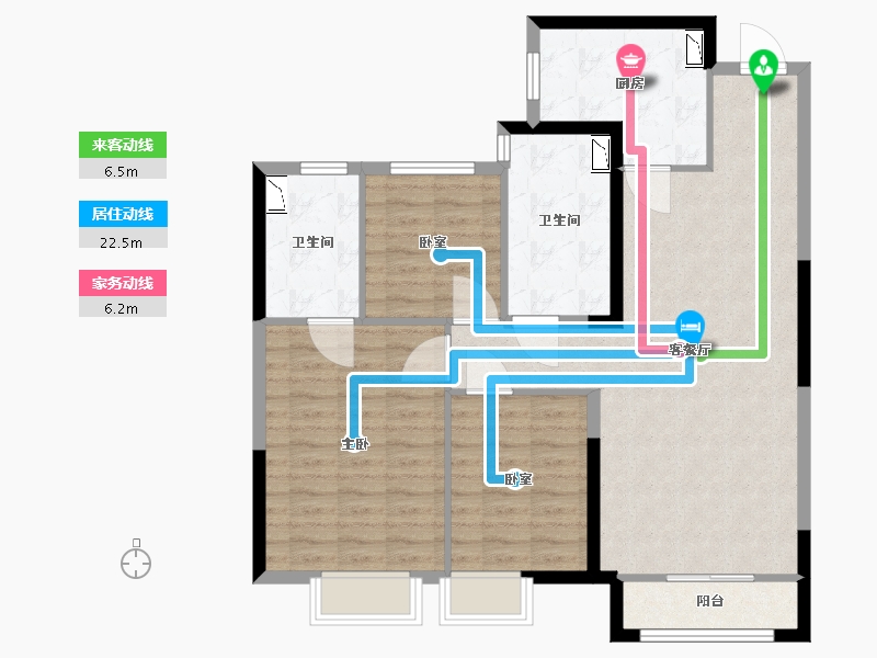 内蒙古自治区-呼和浩特市-呼和浩特恒大悦府-98.00-户型库-动静线