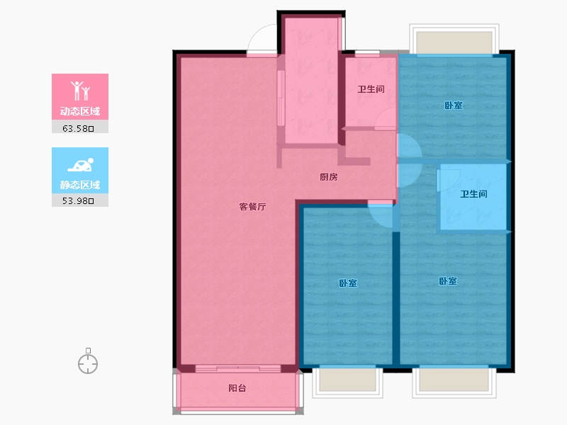 河北省-邯郸市-美的罗兰翡丽-106.01-户型库-动静分区