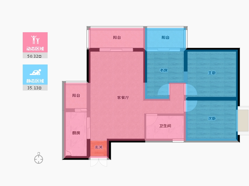 云南省-昆明市-融城优郡-75.20-户型库-动静分区