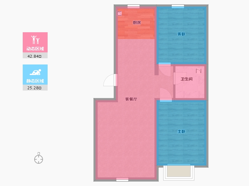 内蒙古自治区-包头市-东河世纪城-60.59-户型库-动静分区