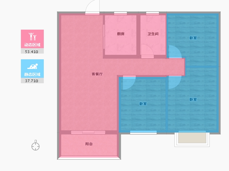 河北省-邢台市-永康万国城-82.00-户型库-动静分区