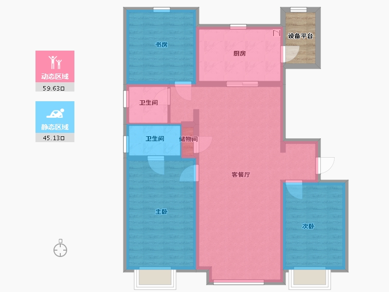 内蒙古自治区-包头市-万科城-97.31-户型库-动静分区