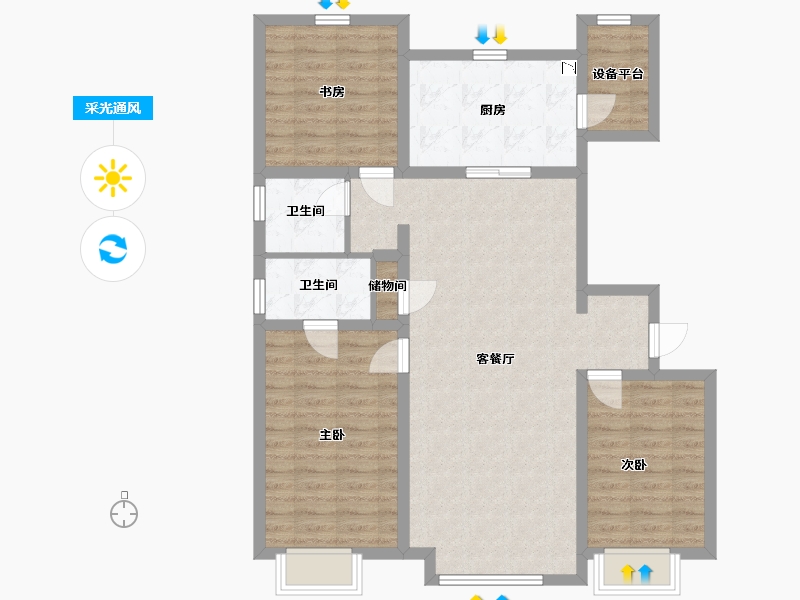 内蒙古自治区-包头市-万科城-97.31-户型库-采光通风