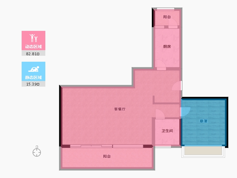 四川省-成都市-恒大中央广场二期雲門-88.58-户型库-动静分区