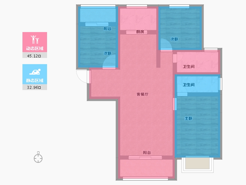 山西省-临汾市-学府名苑-68.00-户型库-动静分区