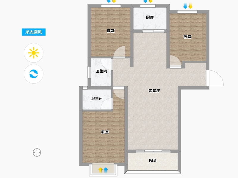 河北省-邢台市-三峰万和国际-101.01-户型库-采光通风