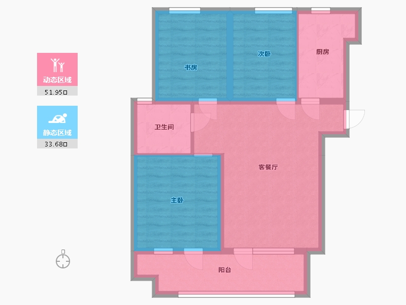 河北省-廊坊市-荣盛永清花语城西区-76.00-户型库-动静分区