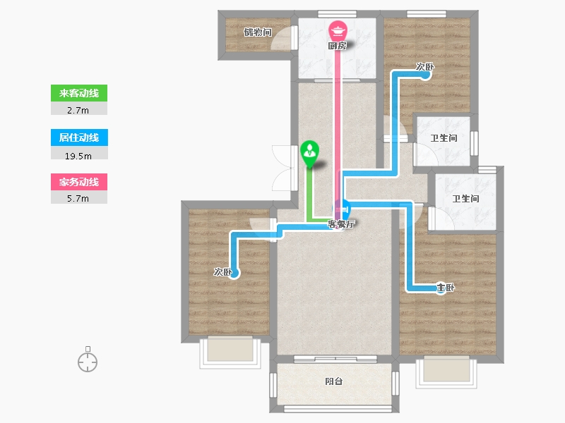 山西省-临汾市-宏锦·城市之家-86.71-户型库-动静线