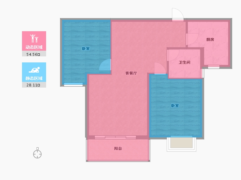 内蒙古自治区-包头市-茂业华府-75.20-户型库-动静分区