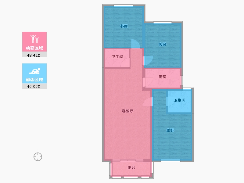 河北省-承德市-海城阳光家园-84.75-户型库-动静分区