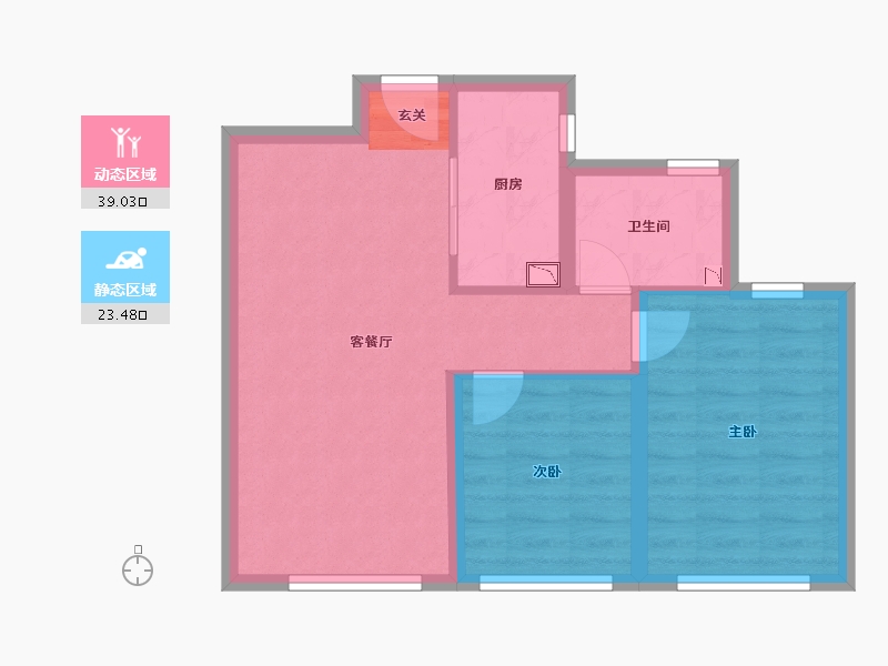 河北省-唐山市-融创津宸壹号-55.56-户型库-动静分区