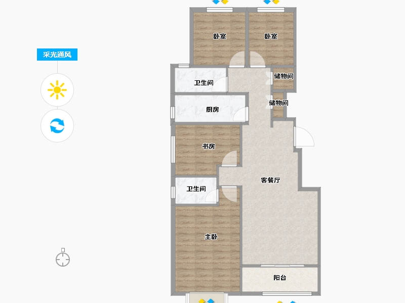 河北省-石家庄市-城南尚府-99.87-户型库-采光通风