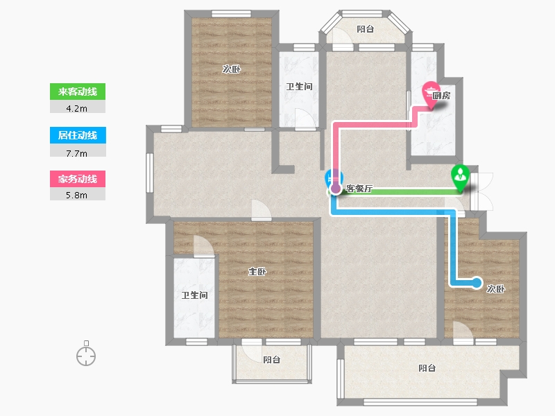 河北省-廊坊市-锦绣御府-113.60-户型库-动静线