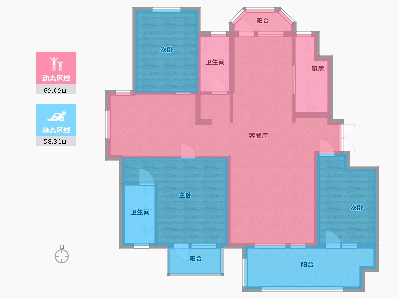 河北省-廊坊市-锦绣御府-113.60-户型库-动静分区